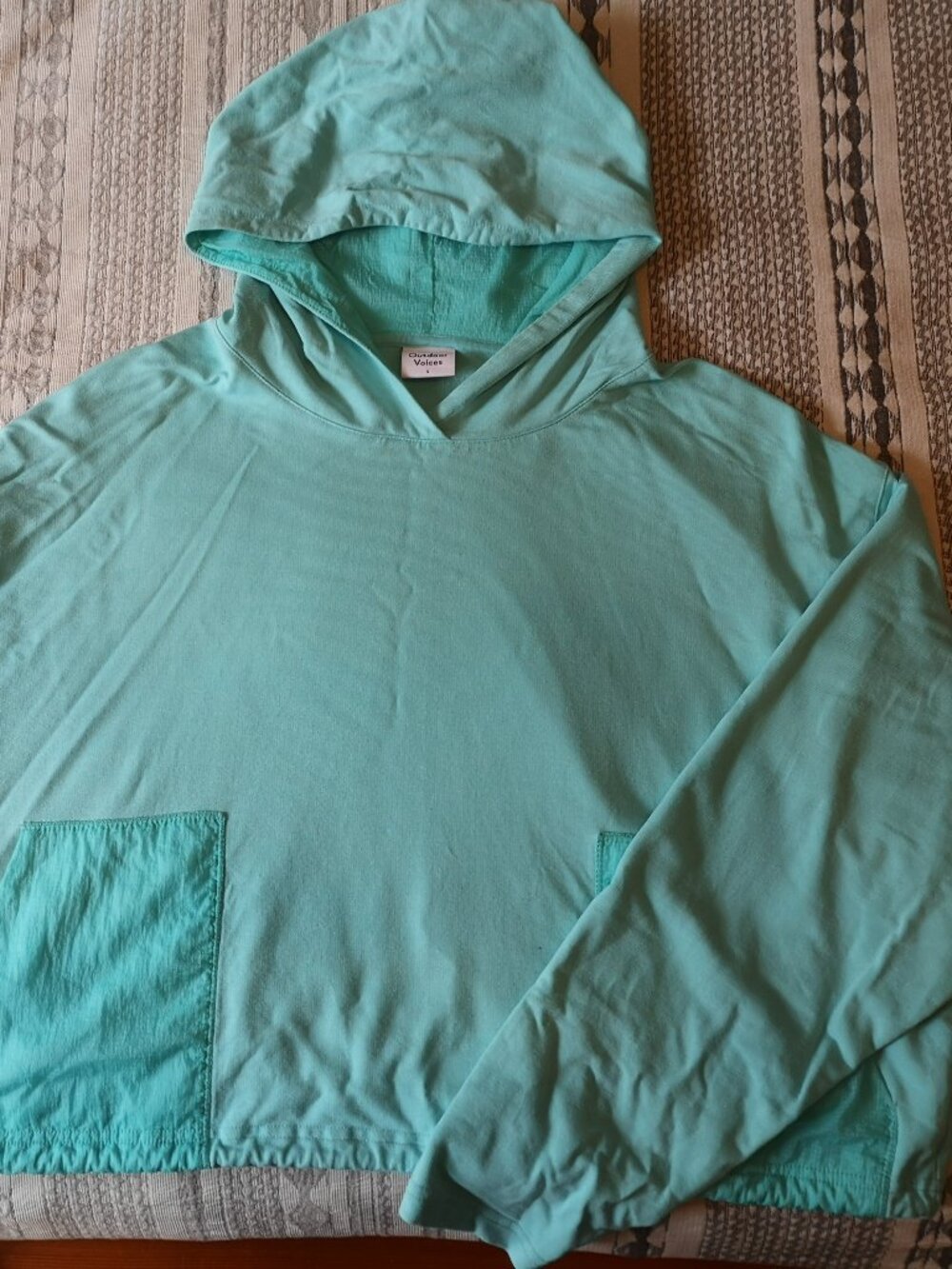 Outdoor Voices Size Small Mint/Aqua Pullover Hoodie